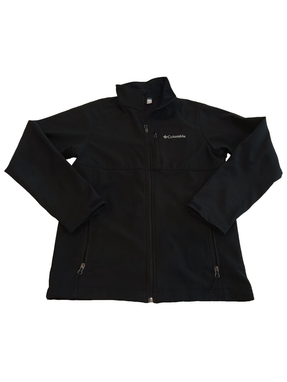 Columbia Ascender Jacket Mens Small Black Softshell Full Zip Chest Pocket Fleece